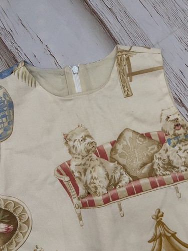 Trish Scully Girls Dress Dog Print size 6X 7 Pug Shih Tzu Made in USA - Picture 5 of 7
