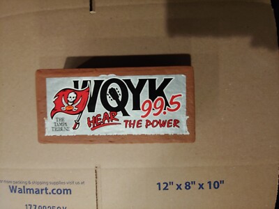 Tampa Bay Buccaneers Vintage WQYK 99.5 red rubbery throwing brick