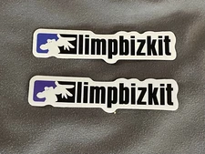 Lot (2) LIMP BIZKIT 7/8" x 3 1/2" Band Logo STICKERS Fred DURST FAST! FREE SHIP!