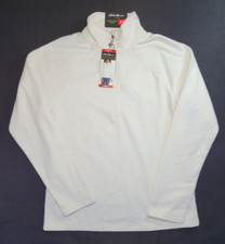 Eddie Bauer Women's polar fleece 3/4 zip high neck white New Sz XS