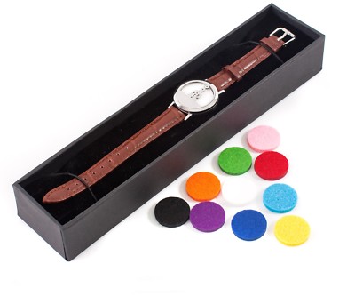 Sieben Chakren Aromatherapie Öl Diffusor Armband mit braunem Lederband