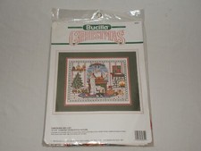 BUCILLA 82851 Christmas Checking His List 12" x 15" Counted Cross Stitch Kit New