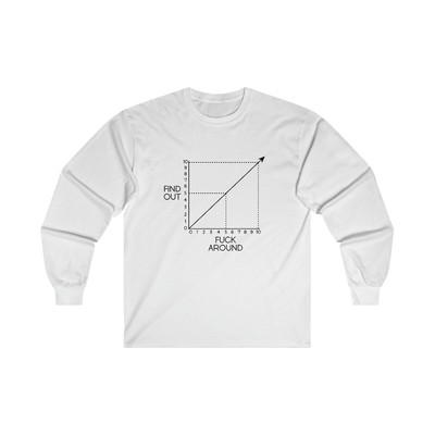 F Around and Find Out Cotton Long Sleeve T-Shirt, FAFO, Funny Math Graph