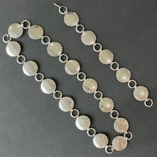 Southwestern Cowboy CONCHO Metal Necklace Bracelet Belt Silver Tone Navajo Style