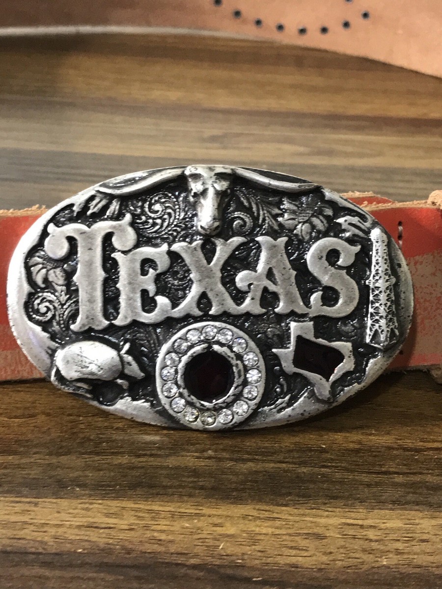 Gap Leather Belt M Western Made in Italy TEXAS Distressed  display picture 1