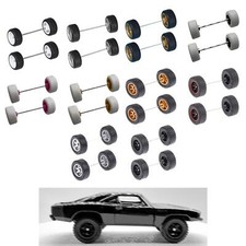 4Pcs 1: 64 Wheels with Miniature Roll Shaft Toys Replacement Parts for Diecast