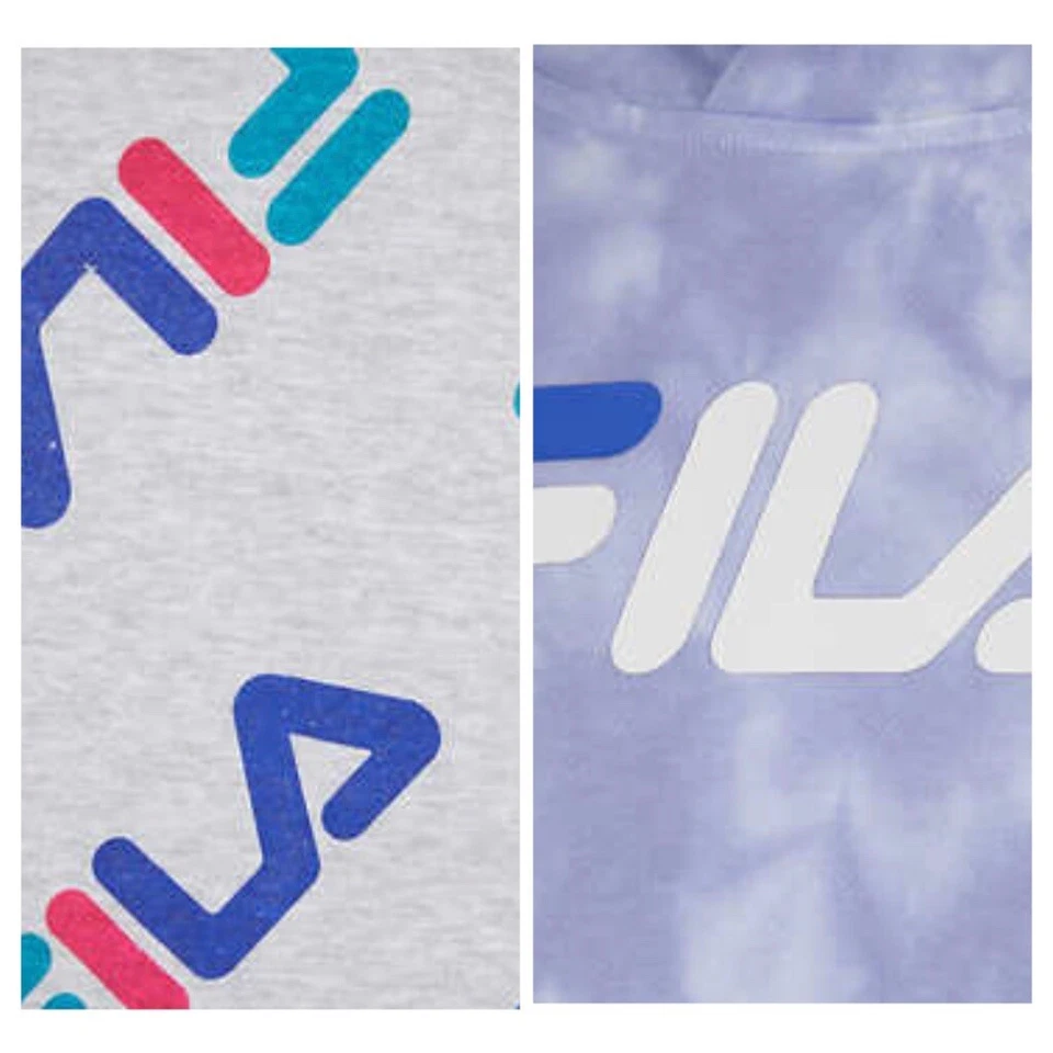 👚 2 PACK FILA MEDIUM Youth Pullover Hoodie Kangaroo Pocket Brand Logo - Image 4 of 4