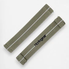 HORLOFLEX (Khaki/White) Watch Strap Band for Swatch Omega Speedmaster MoonSwatch