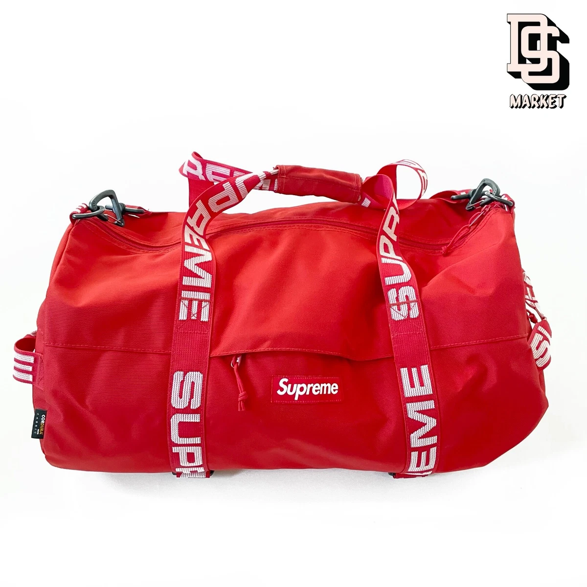 RARE AUTHENTIC SUPREME DUFFLE BAG RED CORDURA KEEPALL BOX LOGO SS18