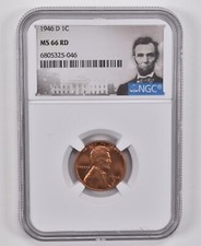 Ms66 Rd 1946-d Lincoln Wheat Cent Ngc Special Label Ms66 Rd 1946-d Lincoln Wheat Cent Ngc Special Label