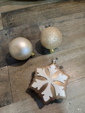 Snowflake ball glass xmas silver gold ornament set