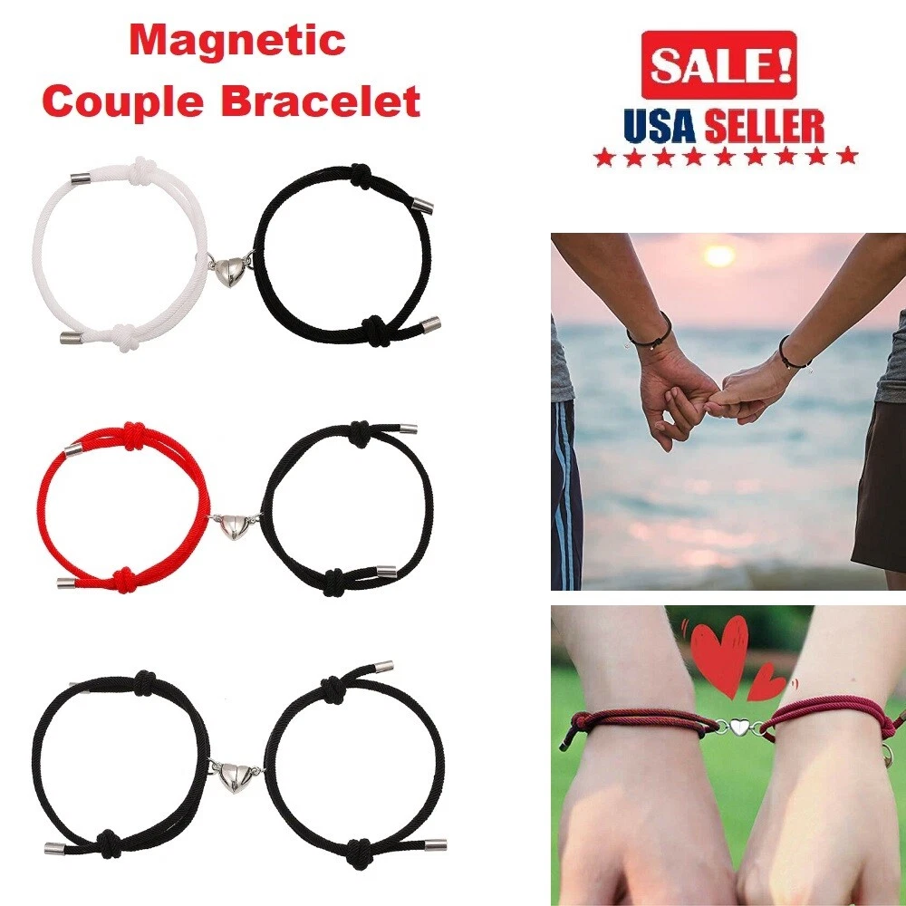 Wholesale Magnetic Heart Match Couple Bracelets Set 