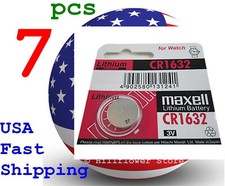 7 piece CR1632 1632 LR1632 Maxell Card 3V Lithium Coin Battery with trk