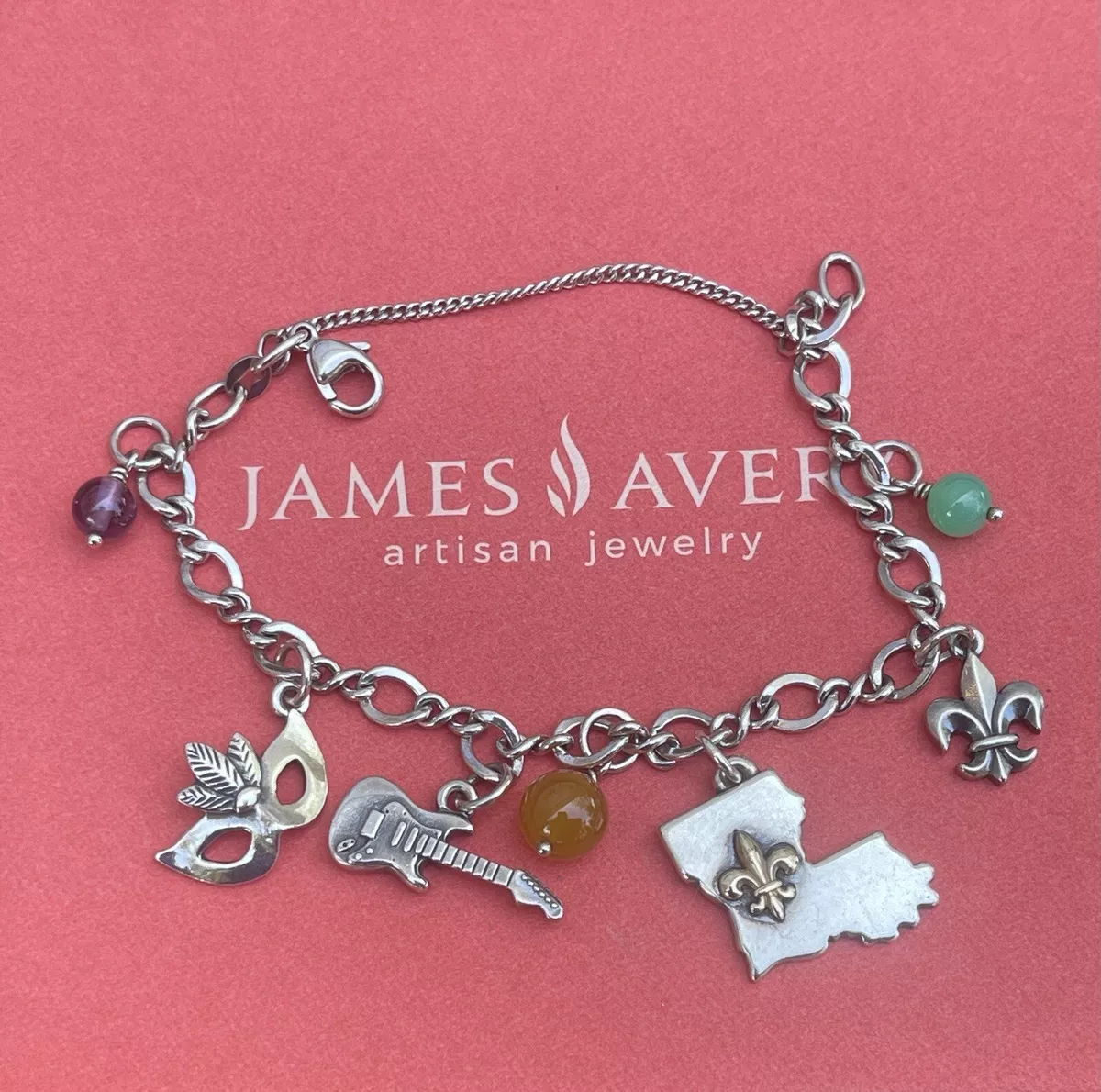 James Avery Sterling Silver Twist Charm Bracelet With Charms And