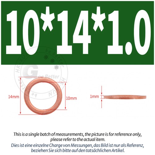 Copper Sealing Washers Metric - M3 M4 M5 M6 M8 M10 M12 - M60 Sump Plug Washer - Picture 53 of 130