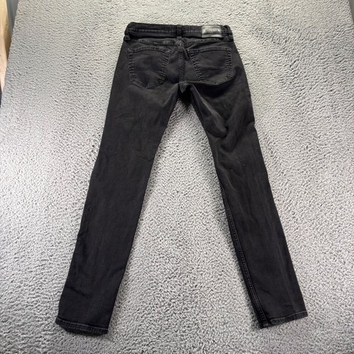 Hollister Jeans Mens 30x30 Black Dark Wash Stretch Stacked Skinny Distressed - Picture 6 of 11