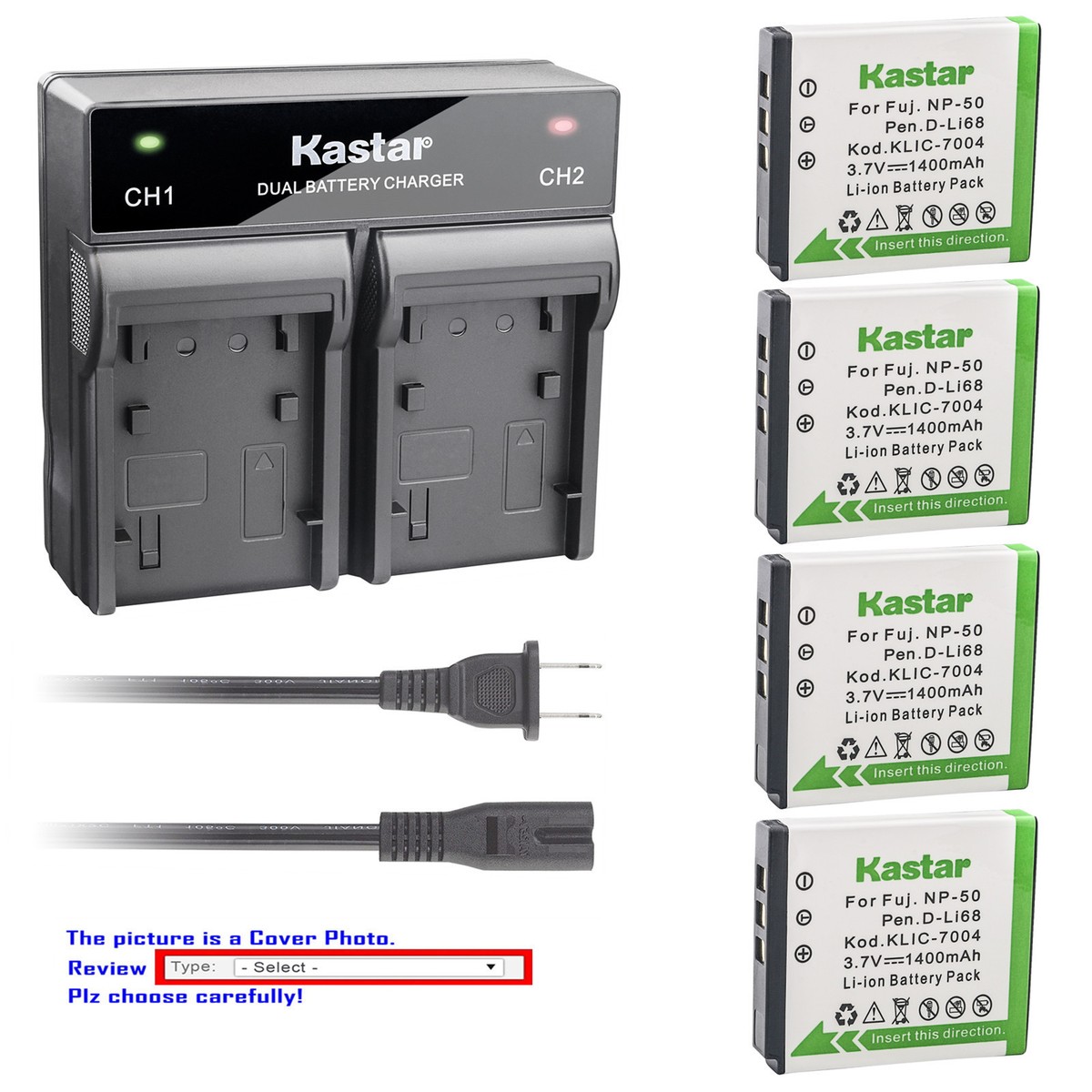 とと Kastar Battery Rapid Charger for PENTAX D-LI68 KODAK KLIC-7004 FUJ