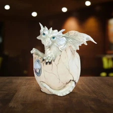 April Birthstone Dragon Baby Hatching From Egg Statue 4"H Figurine Room Decor