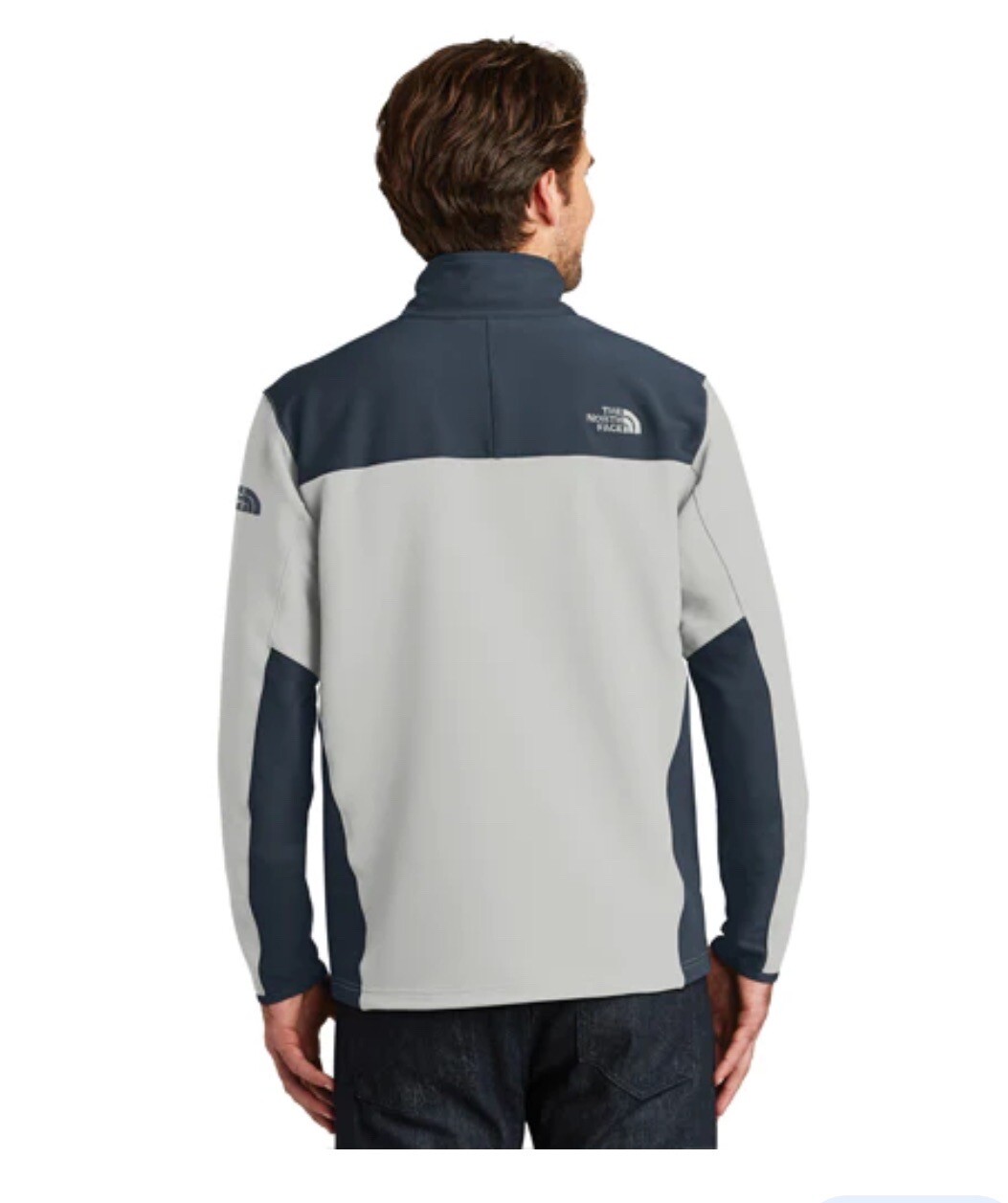 North Face Men's XL Blue Gray Poly Blend Zip-Up Long Sleeve Jacket