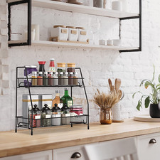 Kitchen Storage Shelf Spice Rack Cabinet Holder Bathroom Organizer Countertop