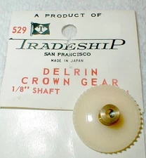 40 Tooth Delrin Slot Car Crown Gear & Set Screw 48 Pitch 1/8" Axle Vintage NOS