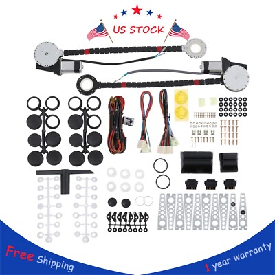 Universal Electric Power Window Lift Regulator Conversion Kit 2 Door Pickup Suv