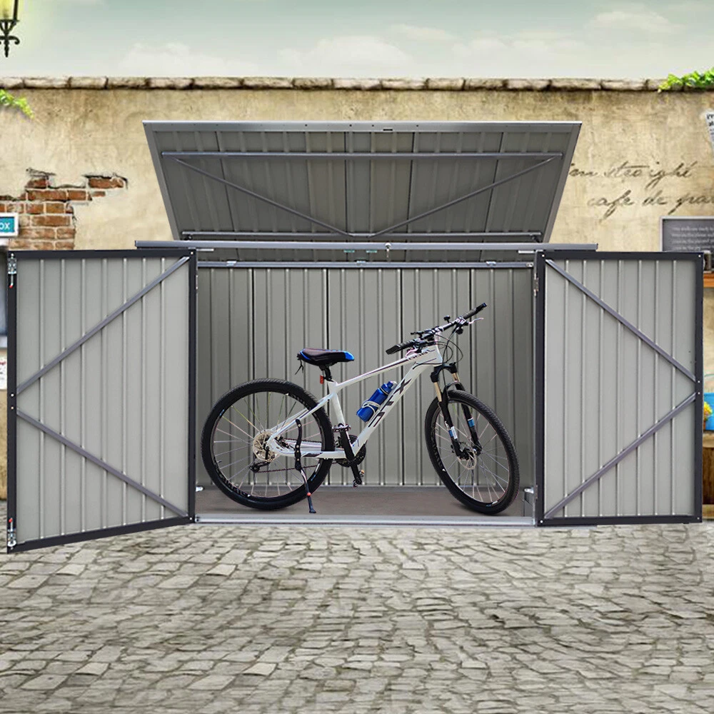 Outdoor Metal Steel Garden Bike Shed Tool Storage Shed Unit House Bicycle Box
