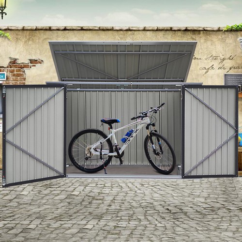 black metal bike shed
