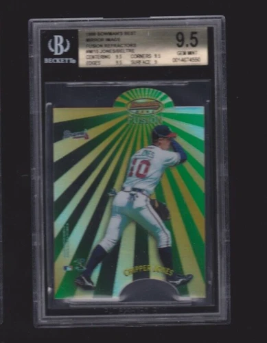 1998 BOWMAN'S BEST FUSION REFRACTOR #15 CHIPPER JONES/BELTRE #/100 BGS 9.5 GEM