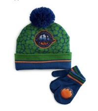 Jurassic World Toddler Boys Beanie Hat  Mittens Gloves Set Dinosau 2T-4T CL109