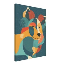 Abstract Dog Wall Canvas
