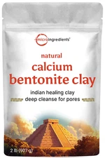 Natural Calcium Bentonite Clay Powder, 2Lbs | Pure Indian Healing Clay for Body 
