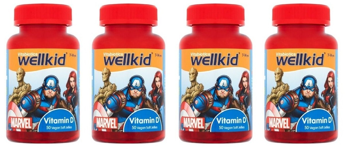 4 x Tubs Vitabiotics Wellkid Marvel Vitamin D. 50 Vegan Jellies. Exp 06/2023. | eBay