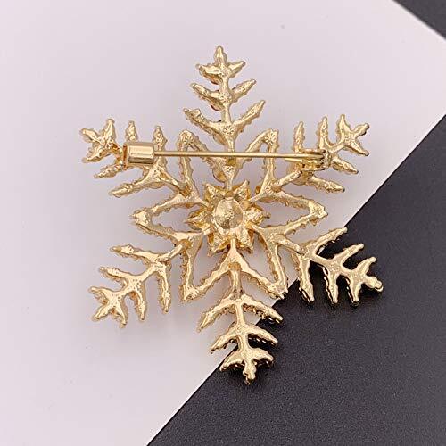 Multicolor Bling Kristall Schneeflocke Brosche Anstecknadel Weihnachten Accessoire goldfarben - Bild 6 von 6