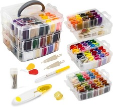 187Pcs Embroidery Floss Polyester Cross-Stitch Thread Kit with Tailoring Tools 1