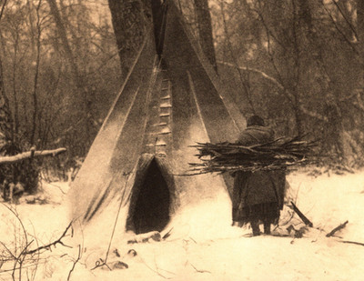1975 EDWARD S CURTIS ''WINTER - APSAROKE''  INDIAN BOOK PLATE, PRINT, NATIVE