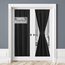 100 Blackout Door Curtain Lightweight Portable and Easy to Install, Fully Ro...