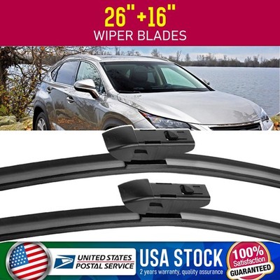 Waterproof 26''&16'' 1 Pair Windshield Wiper Blades TOP-LOCK OEM Replace QUALITY