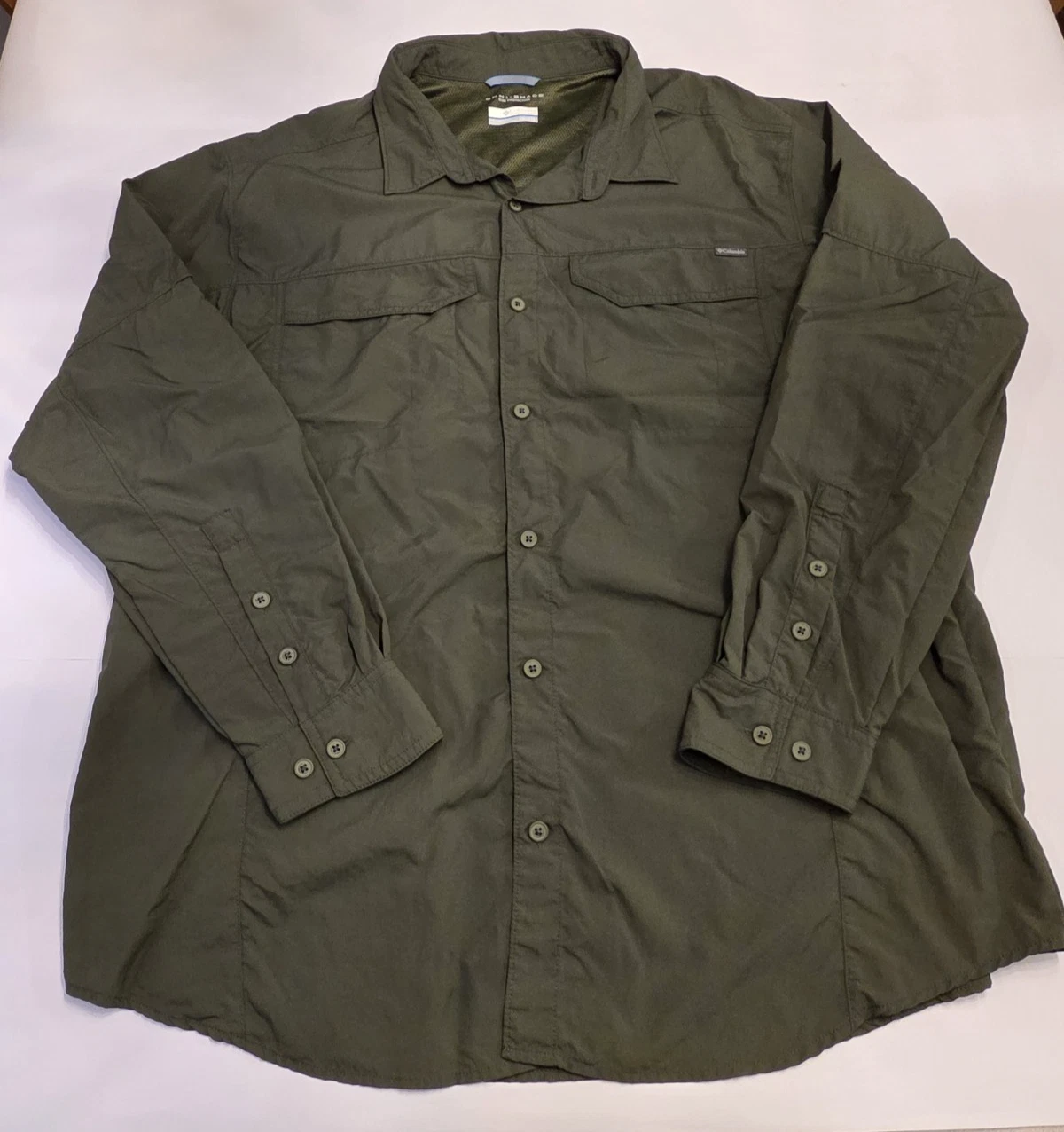 Columbia Omni Shade Shirt Mens XXL Green Button Up Fishing Hiking Outdoor Nylon