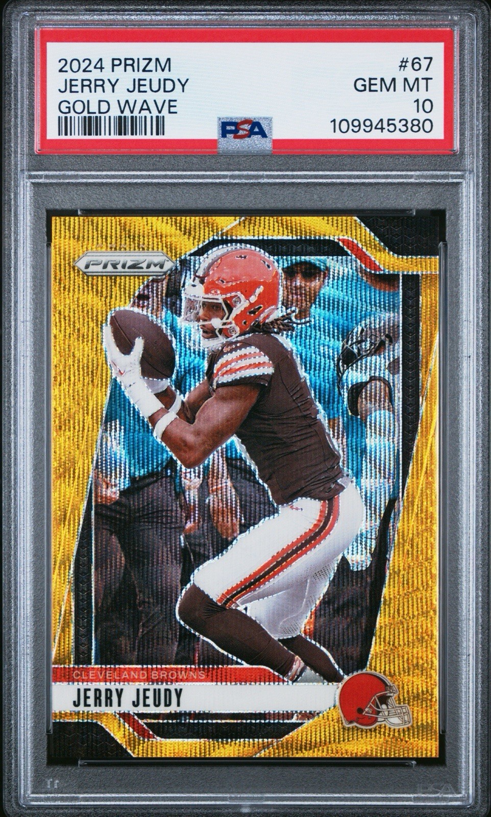 2024 Panini Prizm Jerry Jeudy Gold Wave /10 PSA 10 Gem Mint Pop 1 Browns