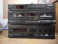 Technics Amplifier/Double Cassette Player/ and Quartz Synthesizer Stereo Tuner