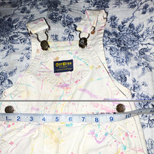 Vintage OshKosh B'gosh Vestbak White Paint Splatter Bib Overalls 3T 90s Cotton