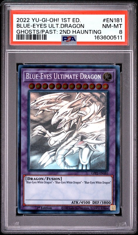 Blue Eyes Ultimate Dragon GFP2-EN181 Ghost Rare 1st Edition Yugioh PSA 8 *511