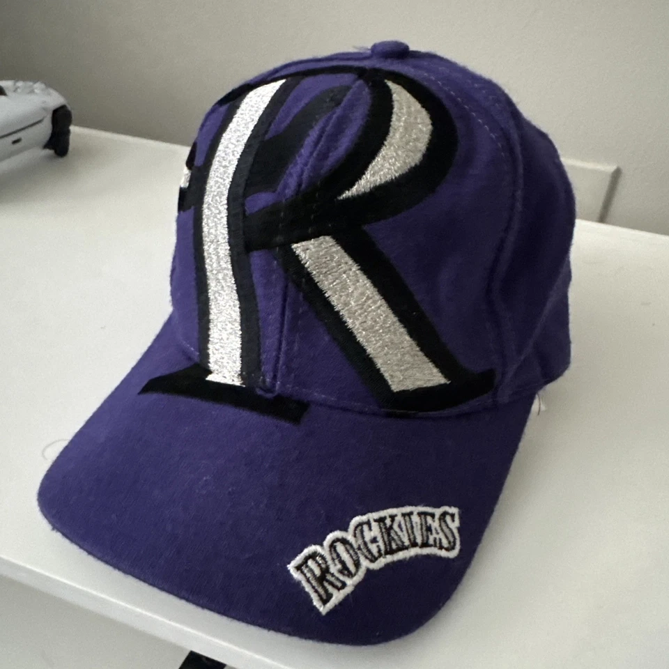 Vintage Colorado Rockies Hat Snap Back The Game BIG LOGO Embroidered Purple - Image 3 of 4