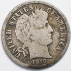 1910-P Barber Silver Dime Philadelphia Mint Very Good (VG)