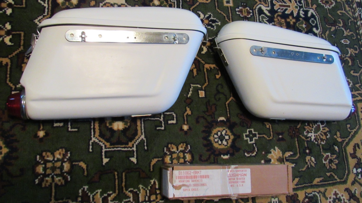 Buco style Fiberglass Saddlebags Cushman Super Eagle w/ hardware