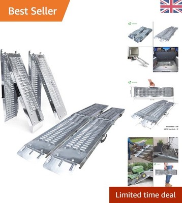 160cm Tragbare Auffahrrampen Set für Motorräder, 400kg Tragkraft, sicher & stabil