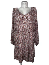 Torrid Size 4X Wild Flowers Textured Stretch Rayon Mini Skater Dress Cottagecore