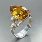 Handmade 7 ct+ Natural Citrine Quartz Ring 925 Sterling Silver Size 7.5 /R474192