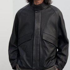 Vintage Goat Riding Blouson M Ridom Leather Genuine Jacket Riders